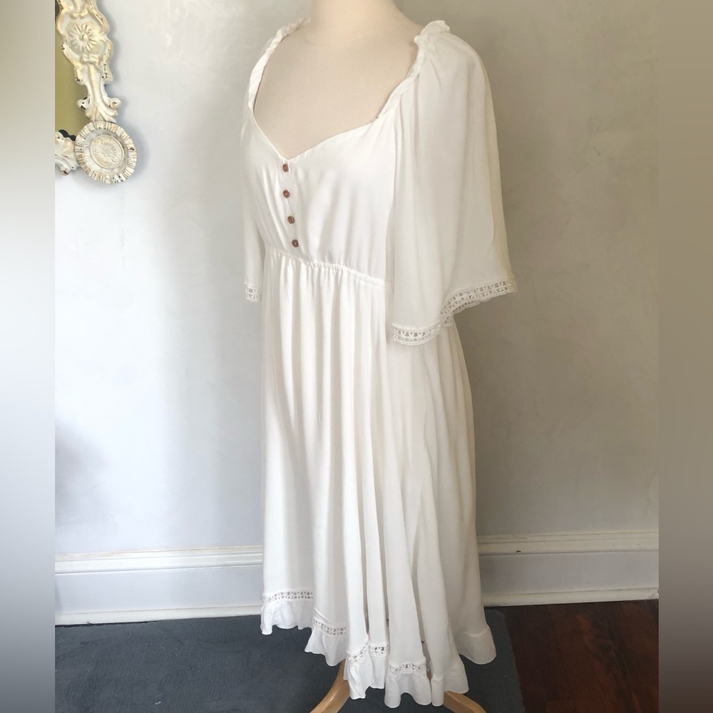 Lulus My darling love White handkerchief Dress w/3/4 sleeves fully lined Size XL - Picture 8 of 14